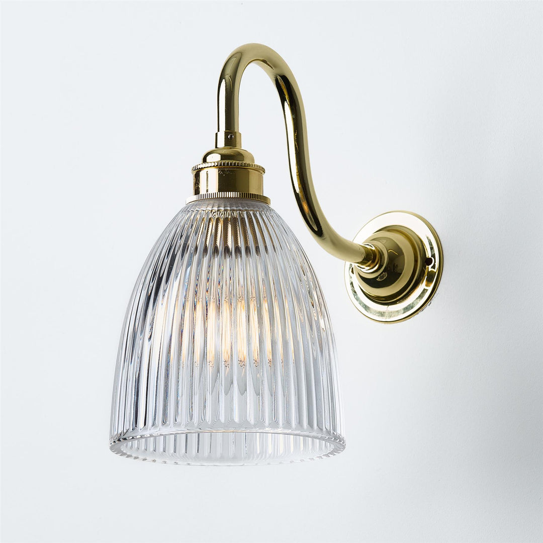 Elongated Prismatic Swan Arm Wall Light : Bathroom Version