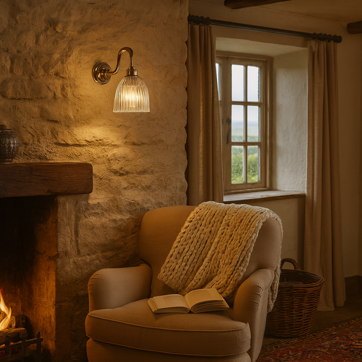 Elongated Prismatic Wall Light : Swan Arm