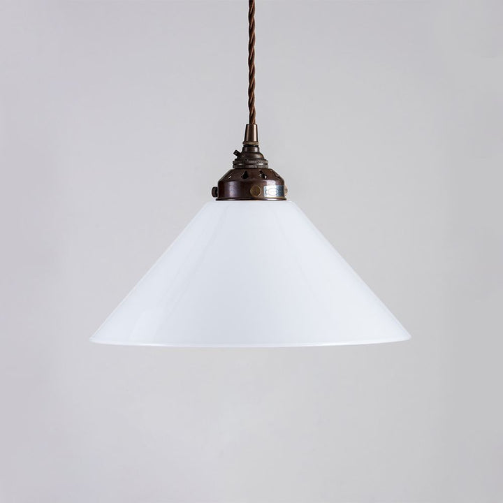 Conical Opal Glass Pendant Light : B22