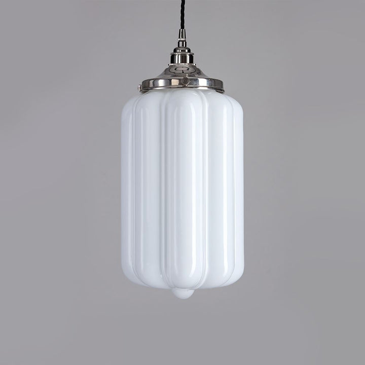 Old School Electric Ellington Pendant Light : Opal Glass
