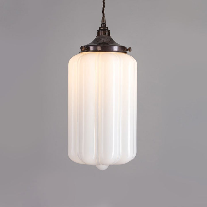 Old School Electric Ellington Pendant Light : Opal Glass