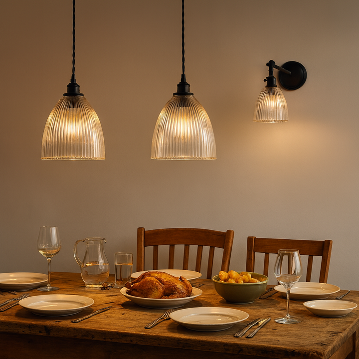 Elongated Prismatic Pendant Light