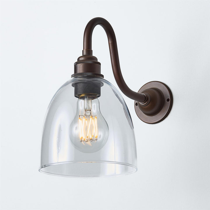 Bell Shade Swan Arm Wall Light