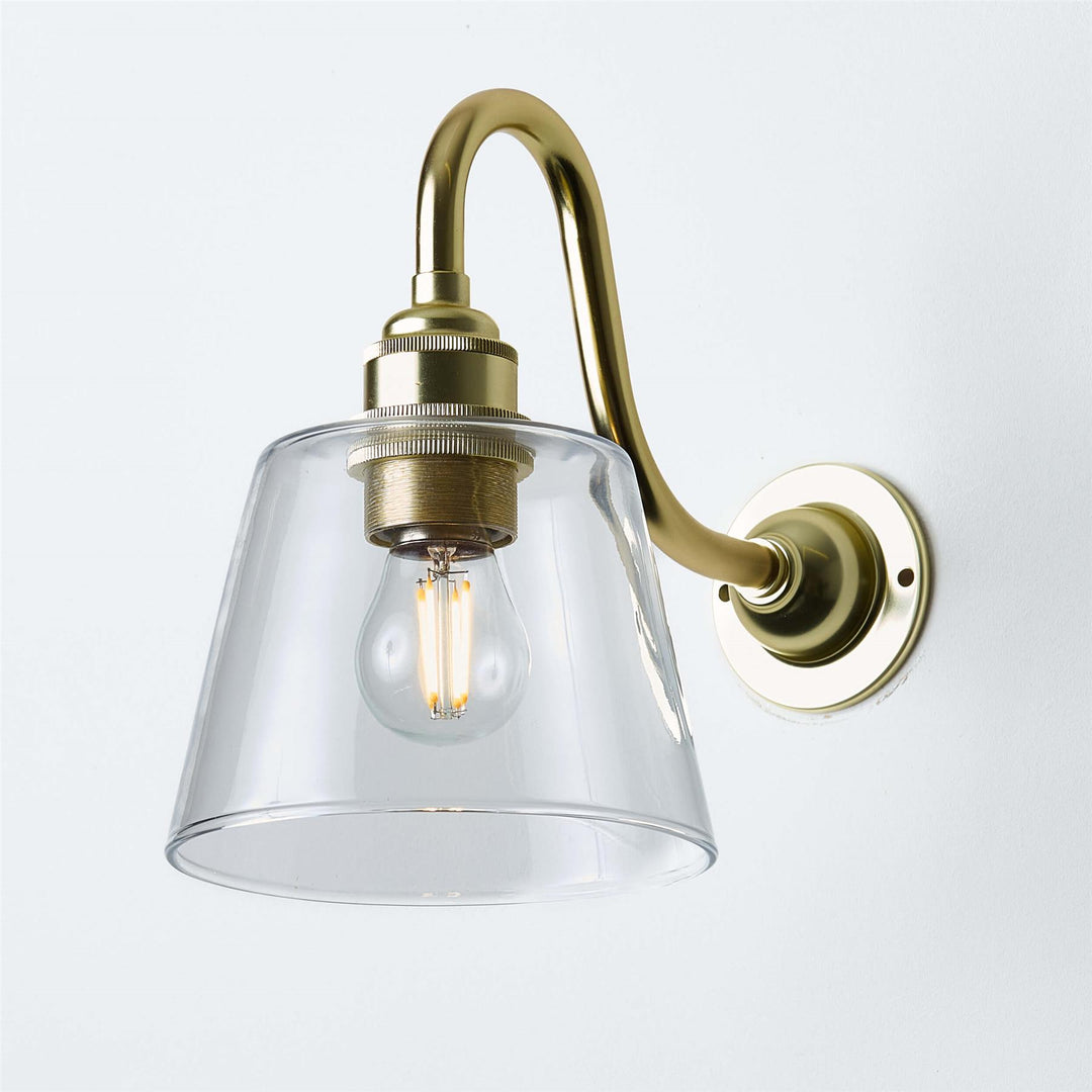 Tapered Wall Light : Swan Arm : Bathroom Version