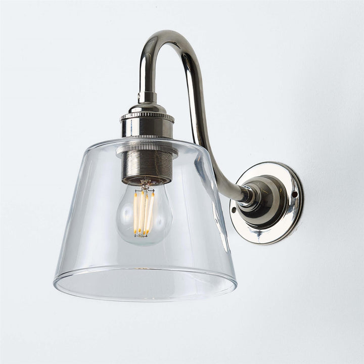 Tapered Wall Light : Swan Arm : Bathroom Version