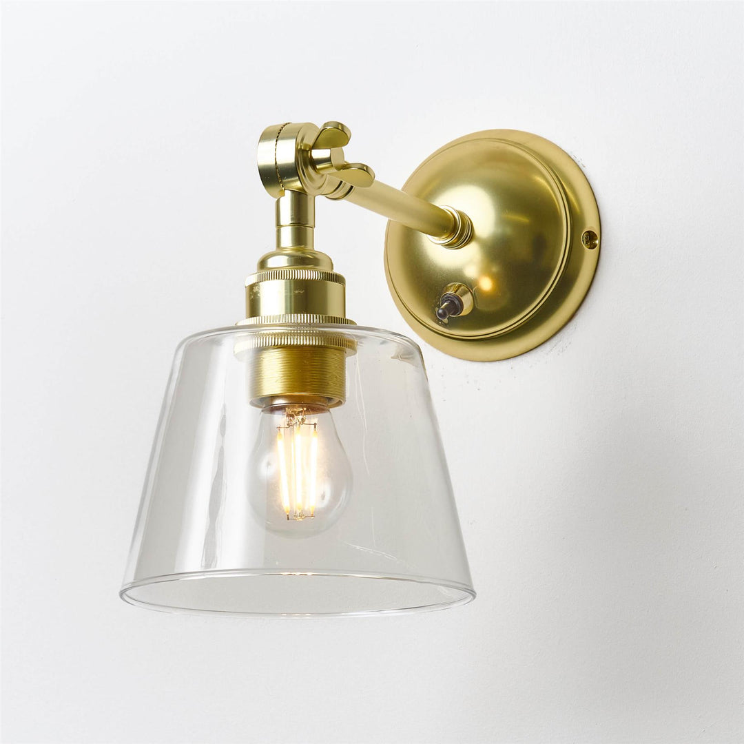 Tapered Blown Wall Light : Adjustable Arm