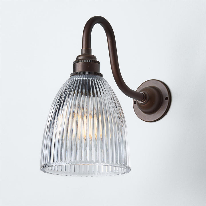 Elongated Prismatic Swan Arm Wall Light : Bathroom Version