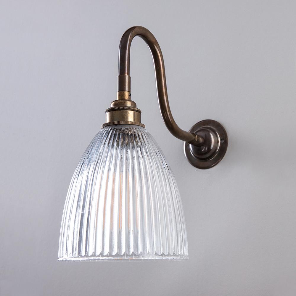 Elongated Prismatic Swan Arm Wall Light : Bathroom Version