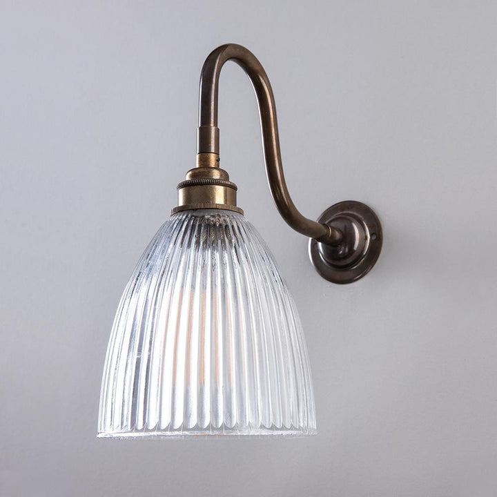 Elongated Prismatic Swan Arm Wall Light : Bathroom Version
