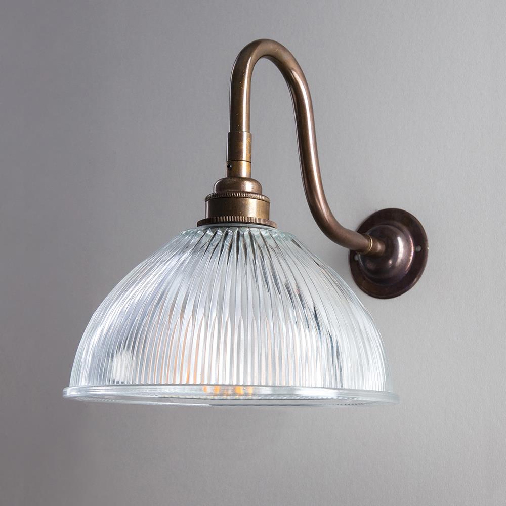 Prismatic Dome Wall Light : Swan Arm : Bathroom Version