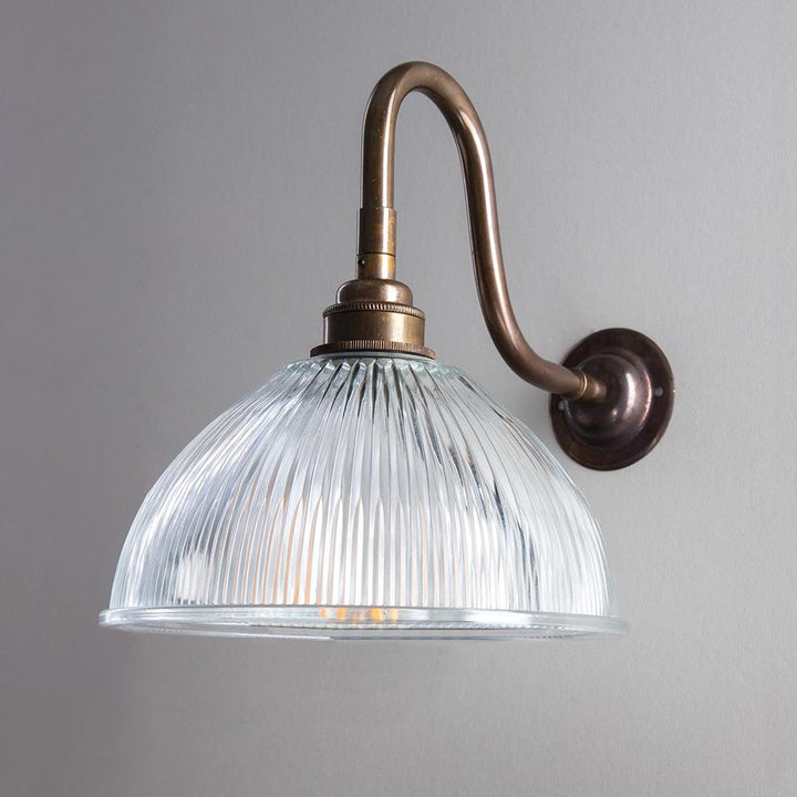 Prismatic Dome Wall Light : Swan Arm : Bathroom Version