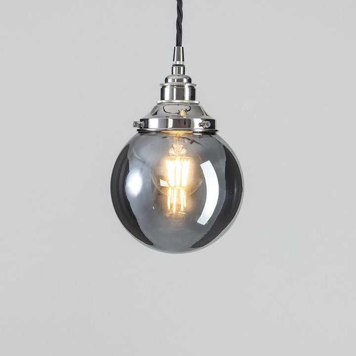 Globe Blown Glass Pendant Light - Smoked