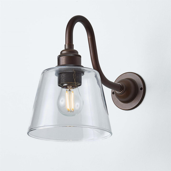Tapered Blown Wall Light : Swan Arm