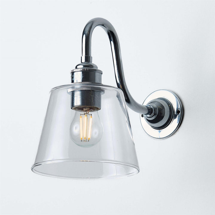 Tapered Wall Light : Swan Arm : Bathroom Version