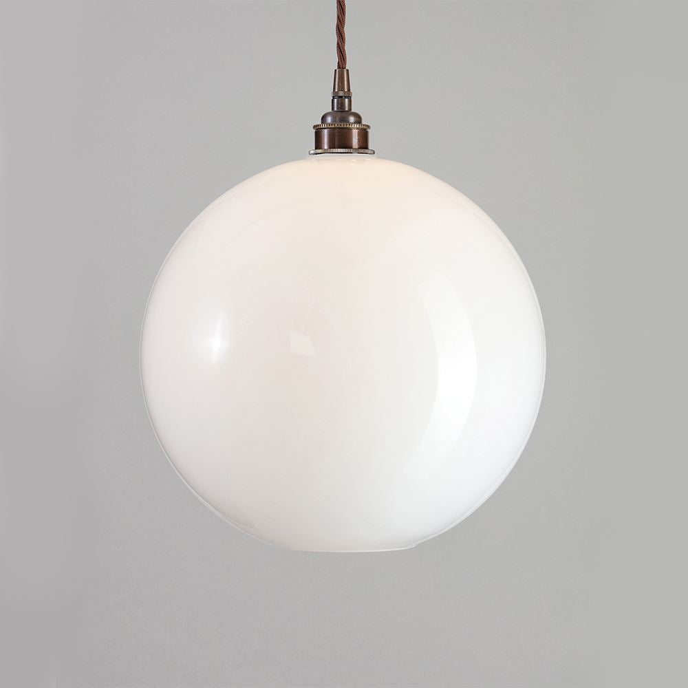 Outlet Old School Electric Adderley Pendant Light - Antique Brass, Brown Cable