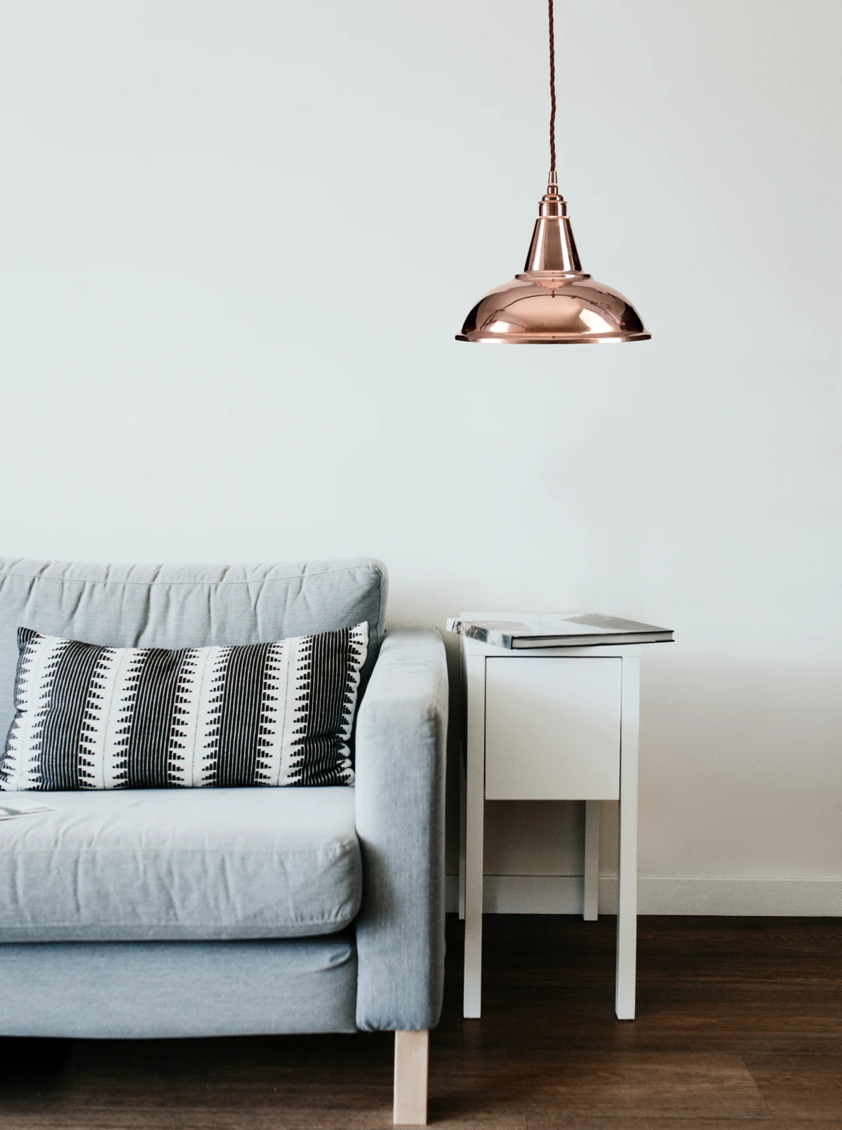 A lamp from a ceiling.
