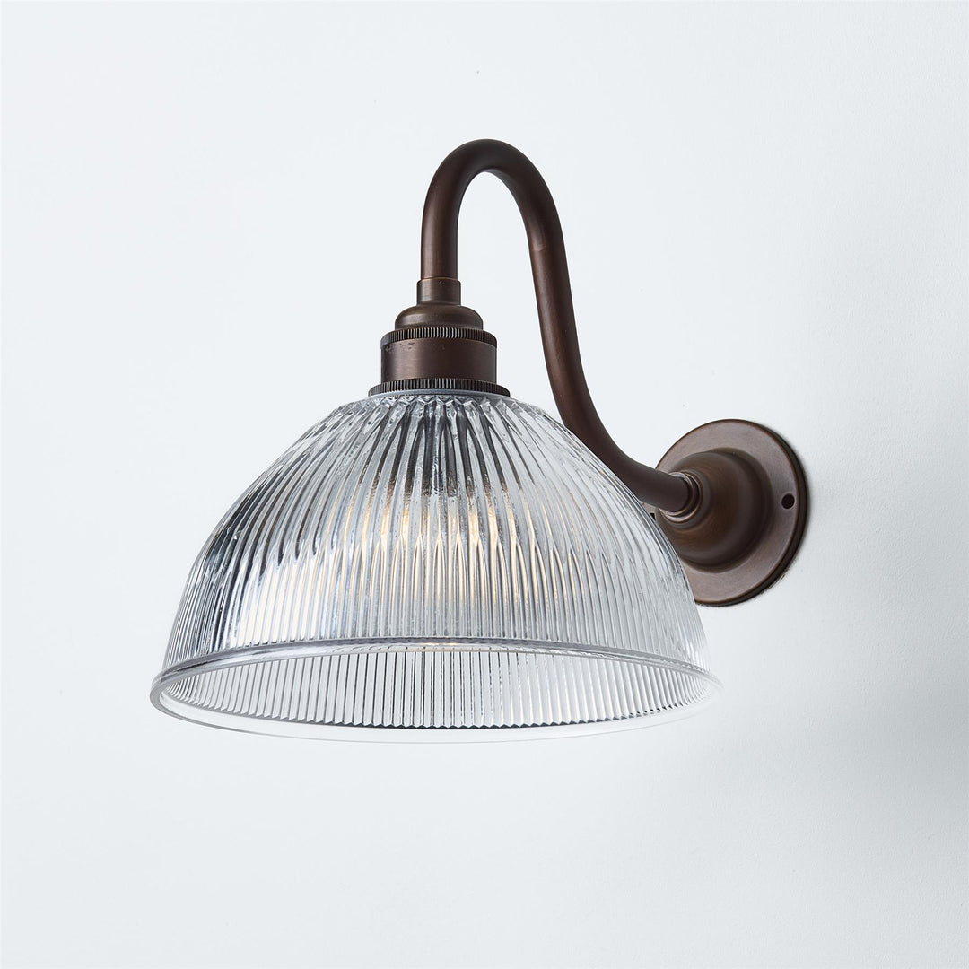 Prismatic Dome Wall Light : Swan Arm : Bathroom Version