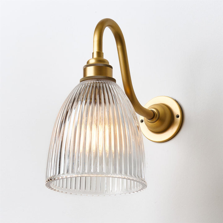 Elongated Prismatic Swan Arm Wall Light : Bathroom Version