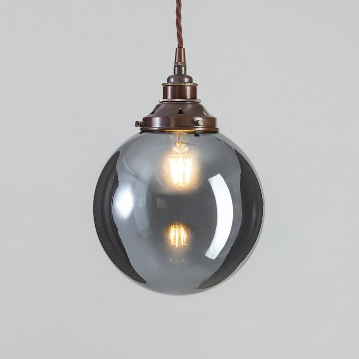 Globe Blown Glass Pendant Light - Smoked